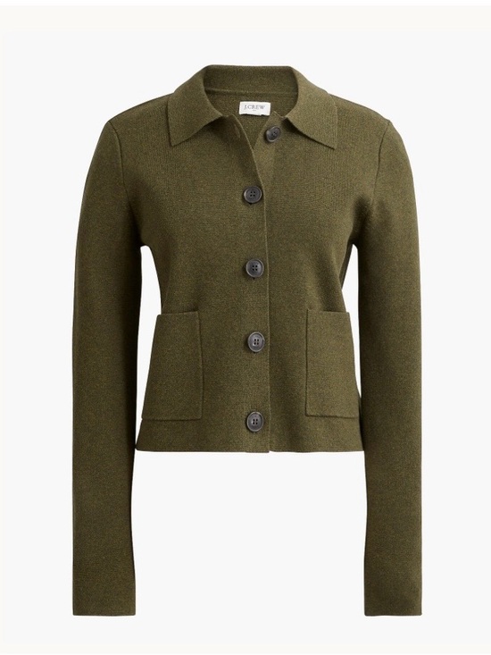 J. Crew Factory Sweaters - J.Crew Polo Cardigan Sweater In Loden Green